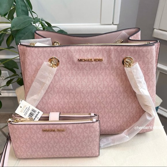 🌸🎀NeW! Michael Kors Pink Tote Set - Picture 3 of 12